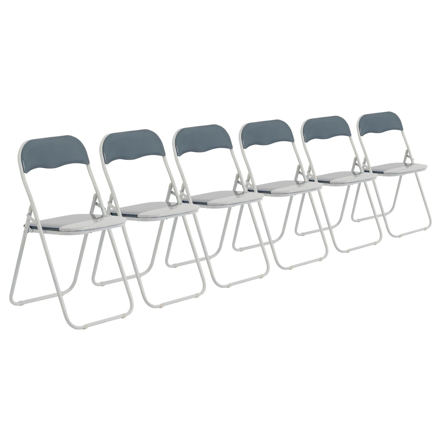 Grey Wave Padded Folding Chair - Pack of Six