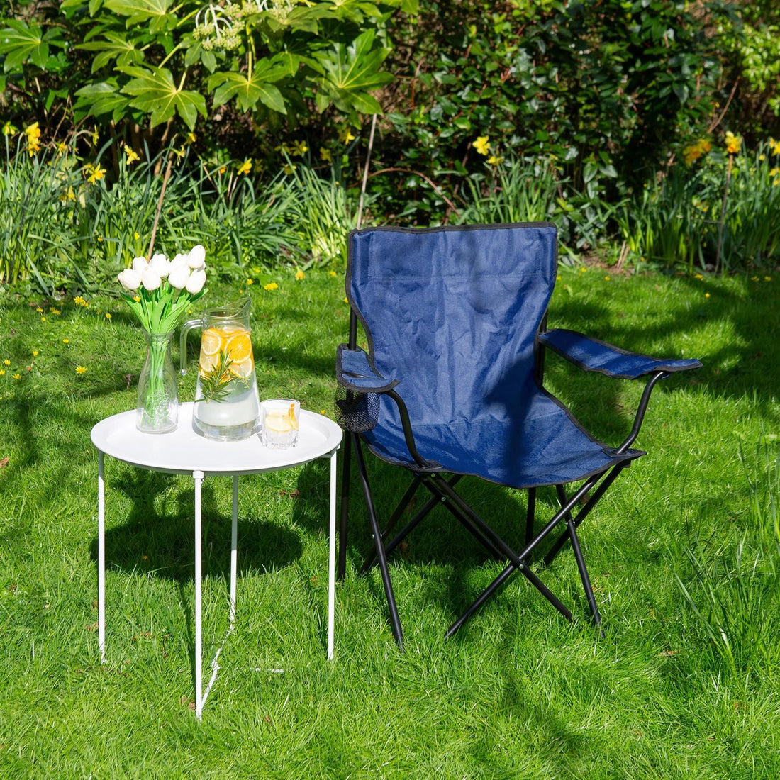 Folding Navy Canvas Camping Chair