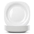 Square Opalware Buffet Dinner Plates - 22.5cm - White - Pack of 6