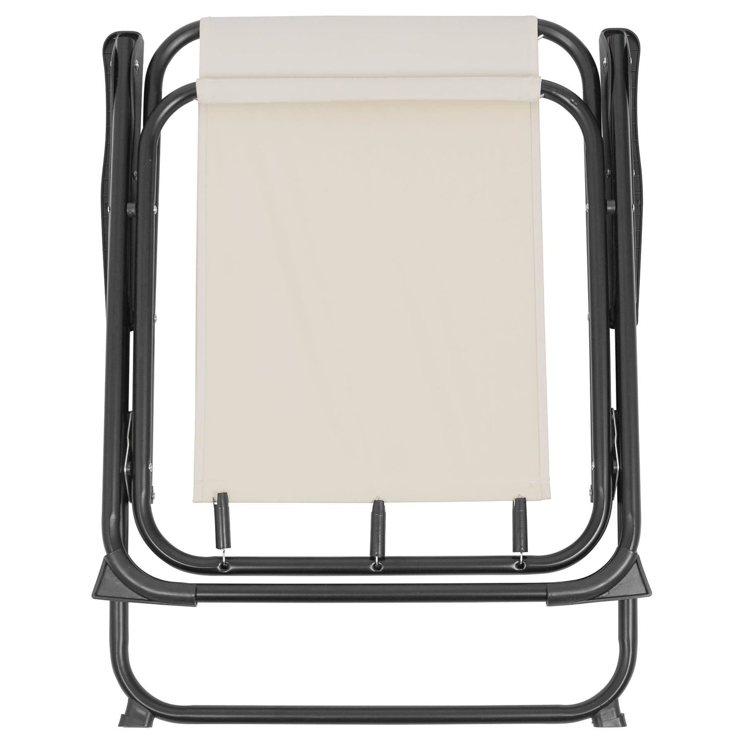 Beige Folding Metal Beach Chair