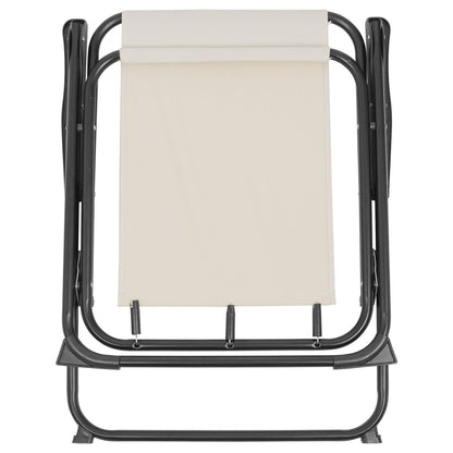 Beige Folding Metal Beach Chair