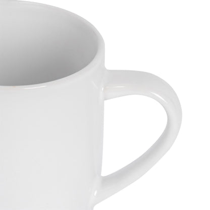 350ml White Coloured Coffee Mugs - Pack of Six
