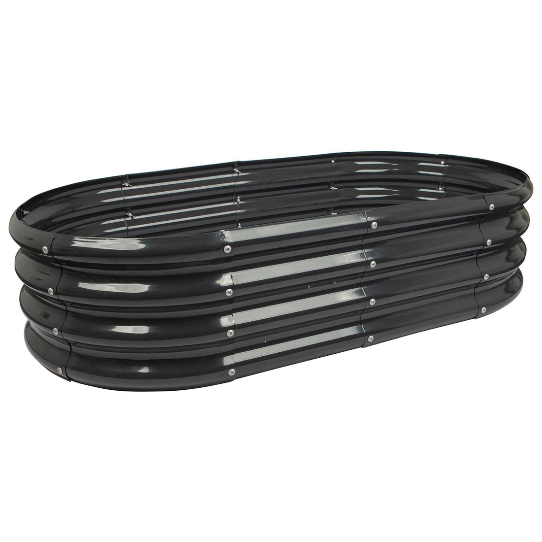 Anthracite 120cm x 60cm Rounded Steel Raised Garden Bed