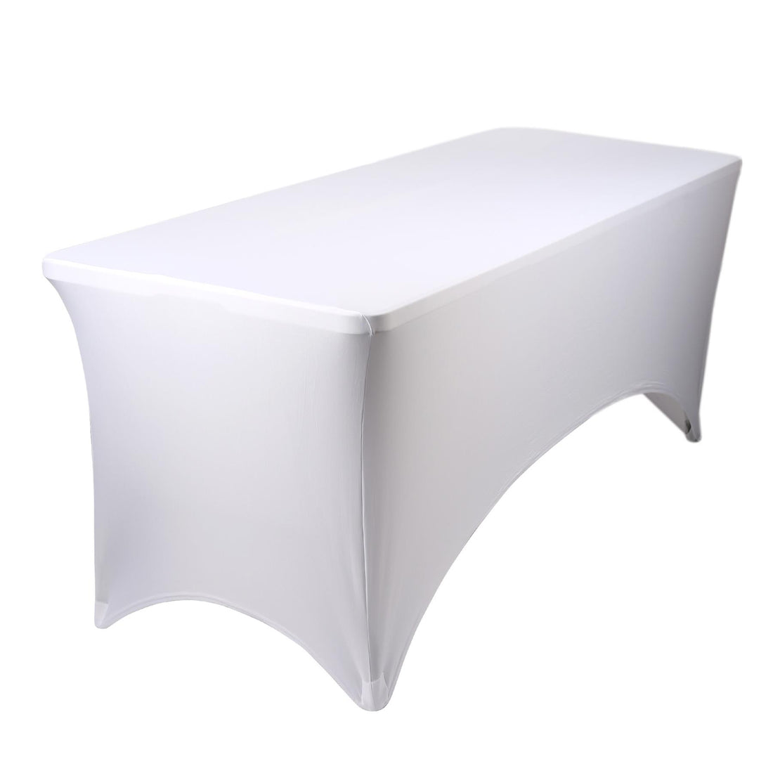 White 6ft (180cm) Rectangular Spandex Fitted Tablecloth