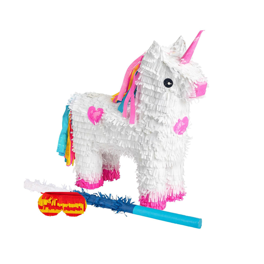 Large Unicorn Pinata Party Set with Blue Stick