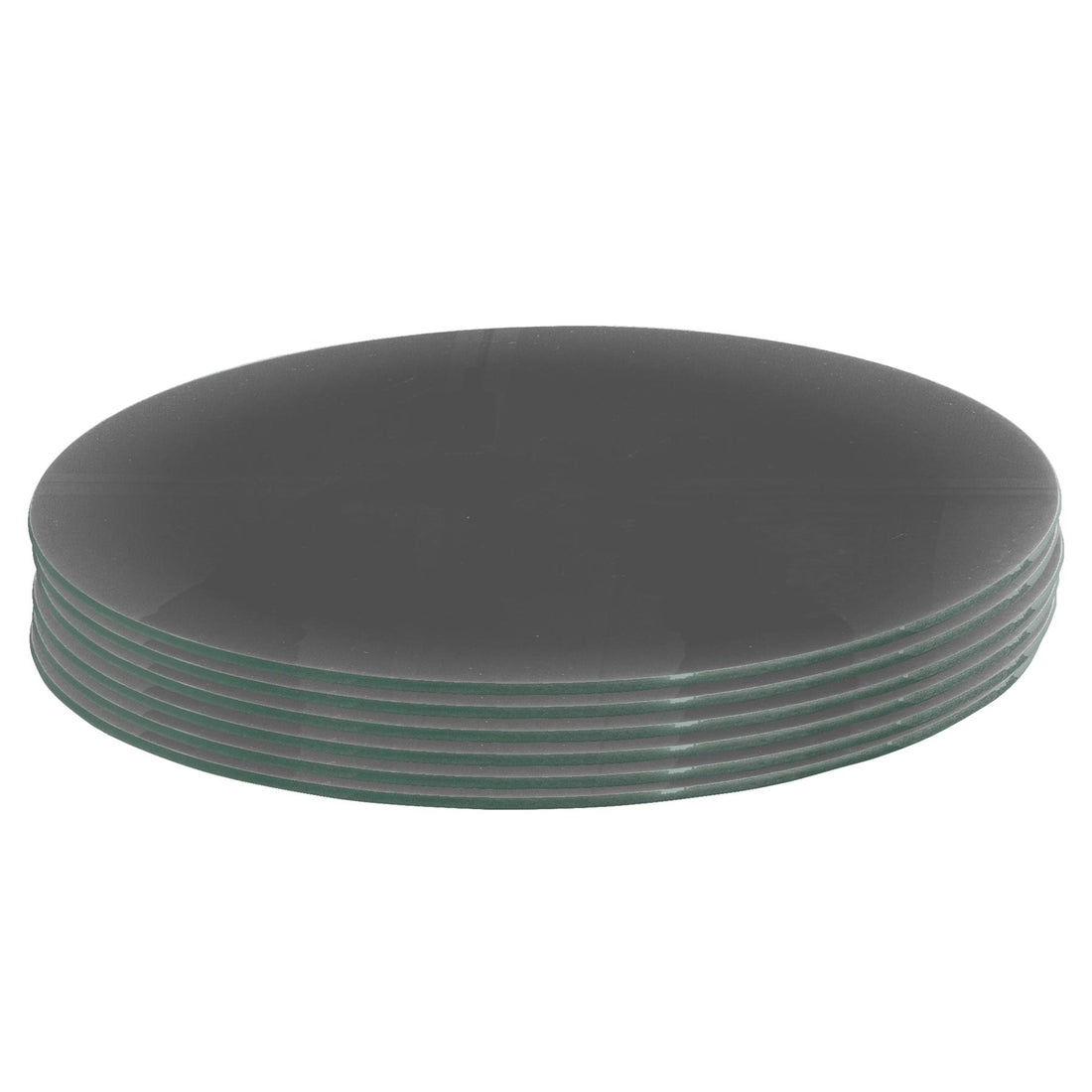 Grey 30cm Round Glass Placemats - Pack of 6