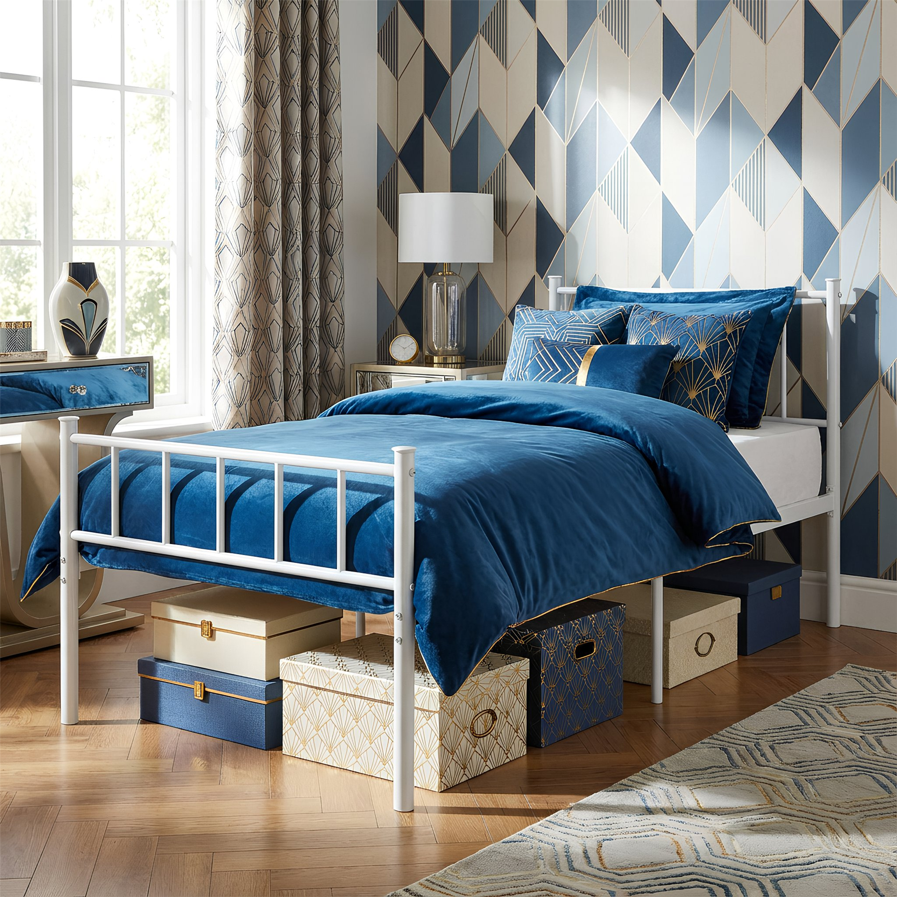 3ft Single Metal Bed Frame - White | Rinkit.com