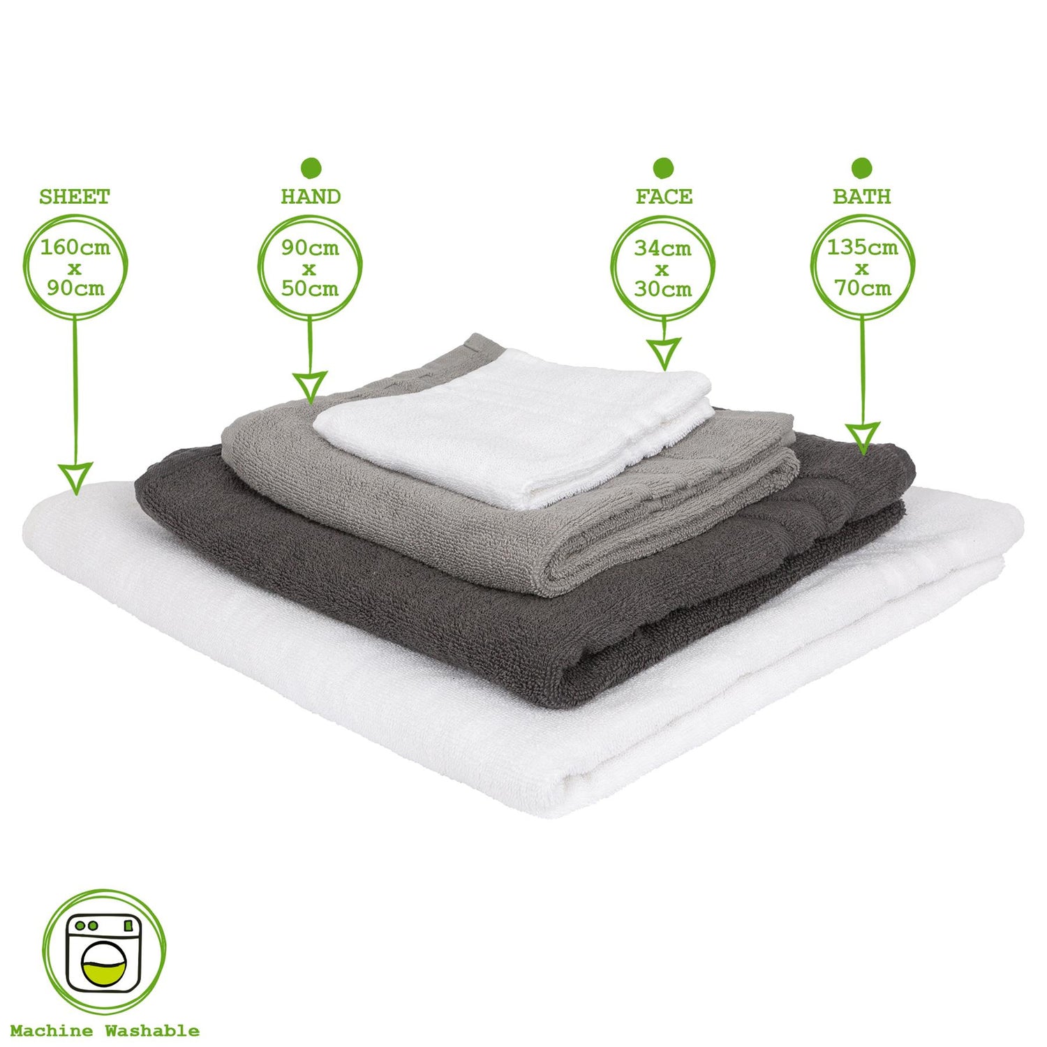 6pc Cotton Towels Set