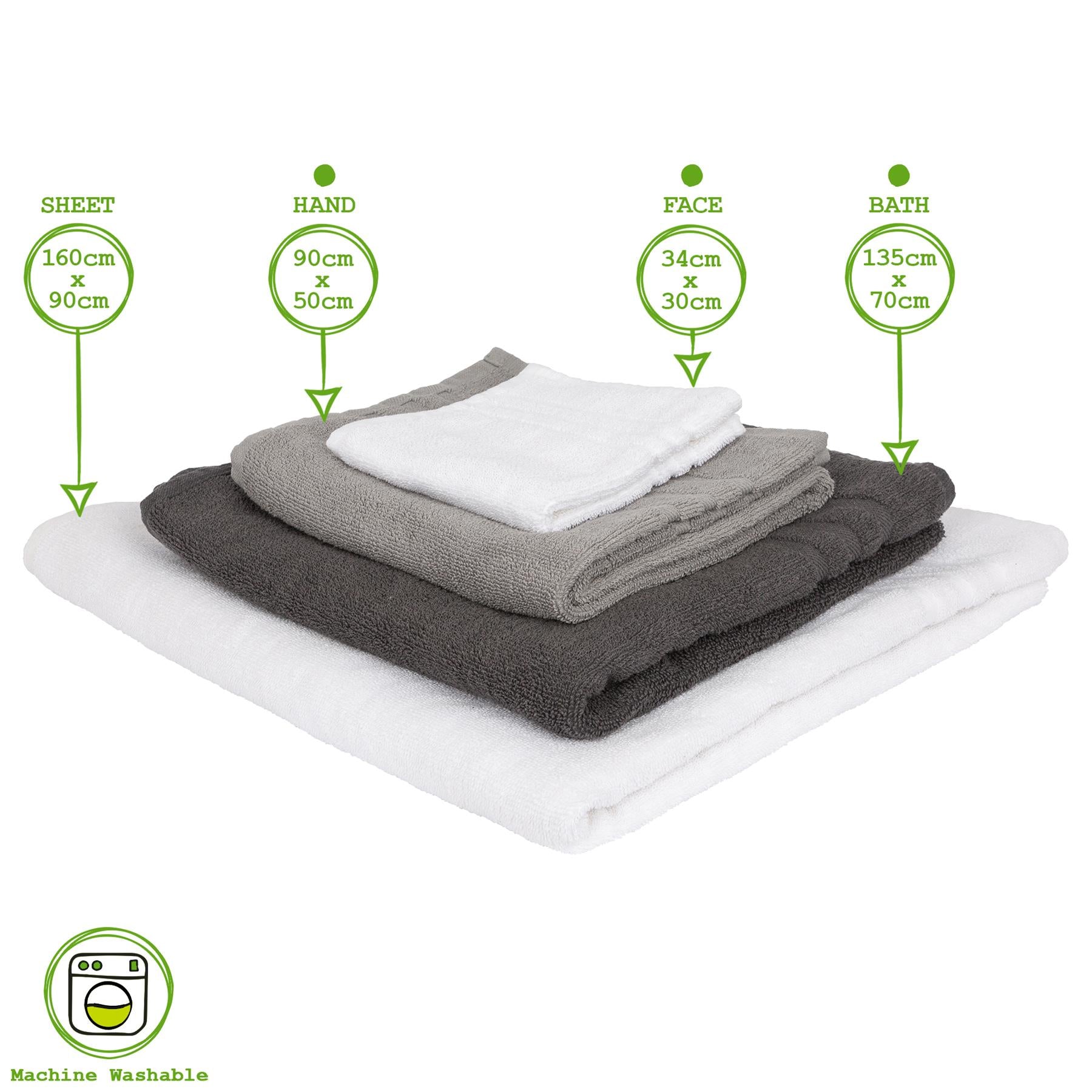 6pc Cotton Towels Set