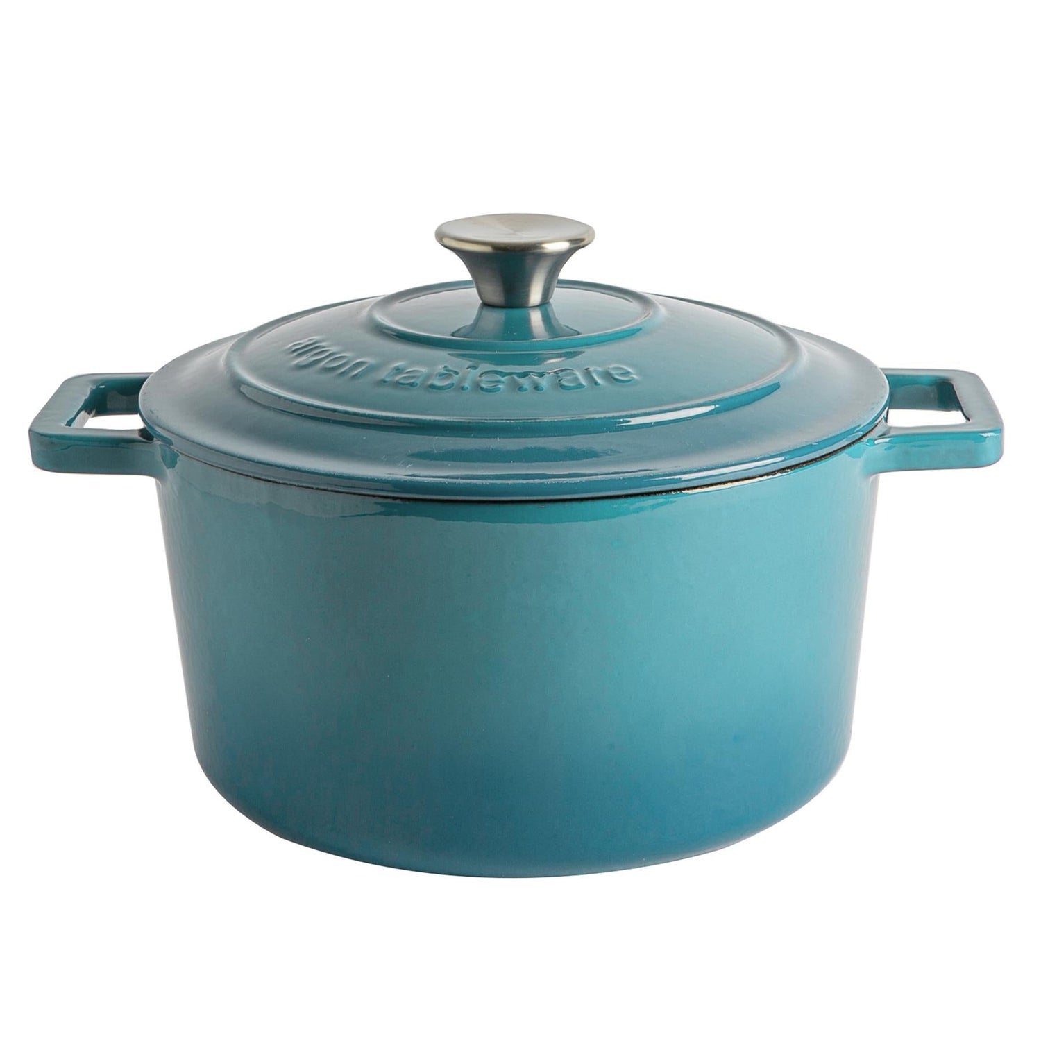 4.5L Teal Ombre Cast Iron Casserole Dish