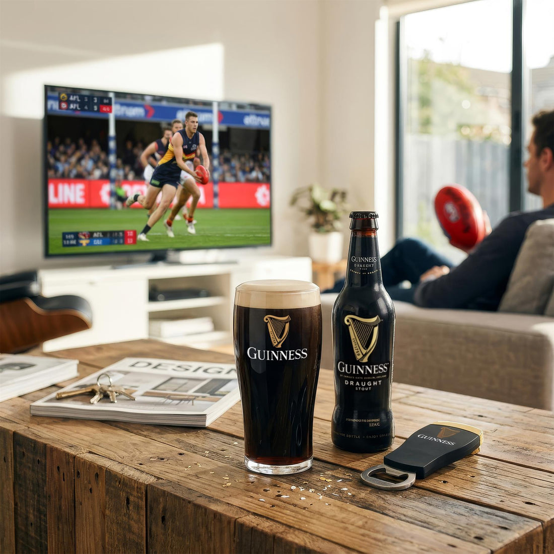Guinness 2pc Tulip Pint Glass with Bottle Opener Set