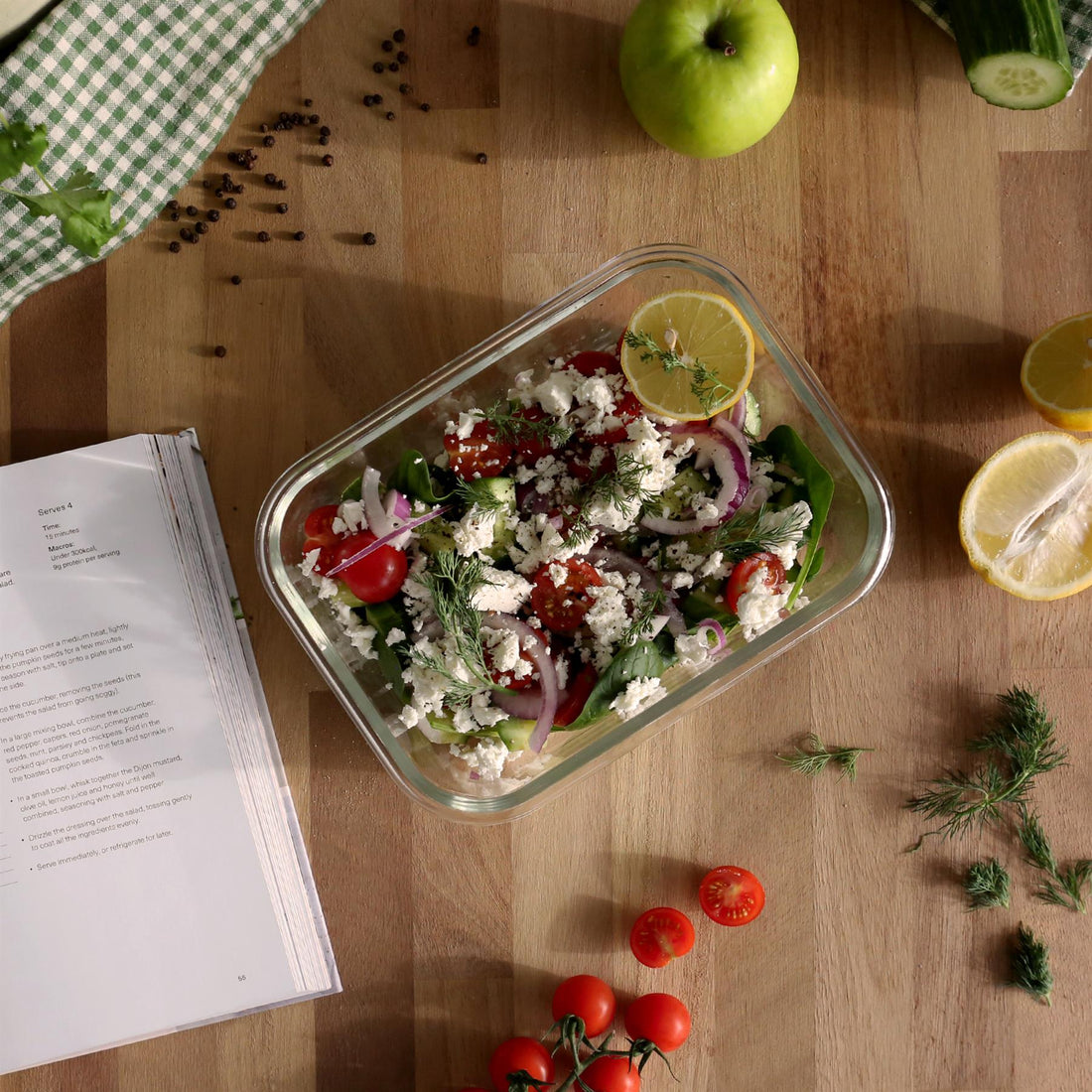 1.5L Glass Food Storage Container with Lid