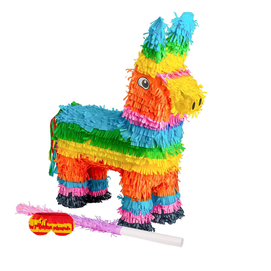 Large Donkey Pinata Party Set with Pink Stick