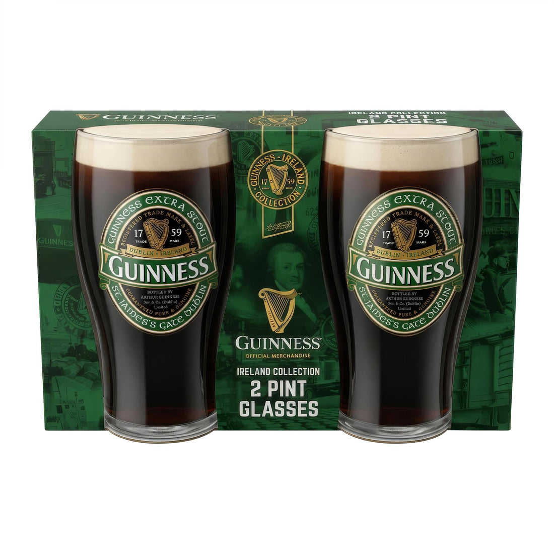 Guinness 2pc Ireland Pint Glass Set