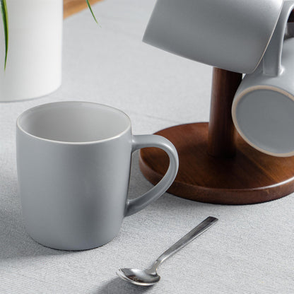 350ml Matt Grey Coloured Coffee Mugs - Pack of Six