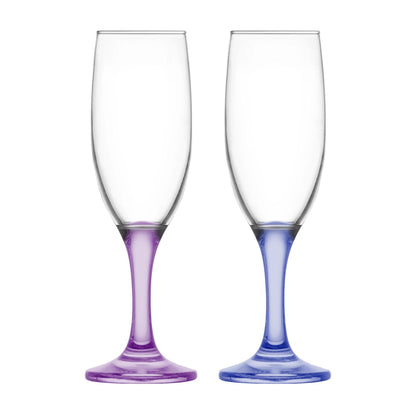 190ml Multicoloured Misket Champagne Flutes - Pack of Six