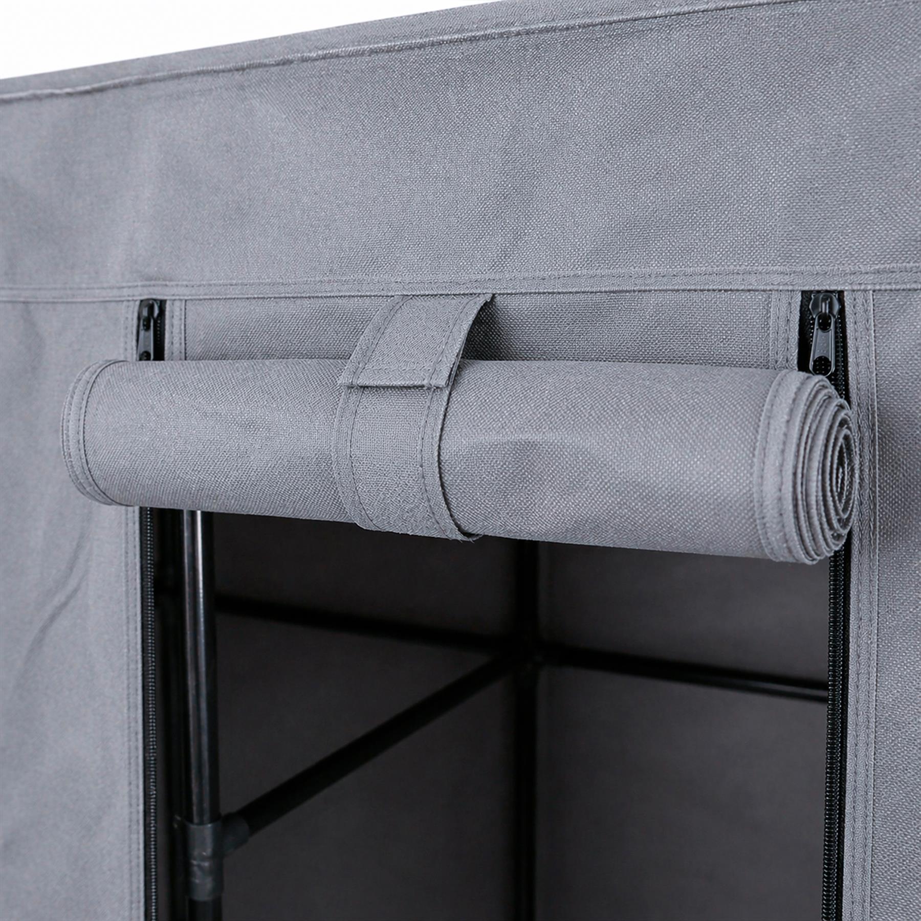 Portable Fabric Wardrobe - 130 x 45 x 167cm - Grey