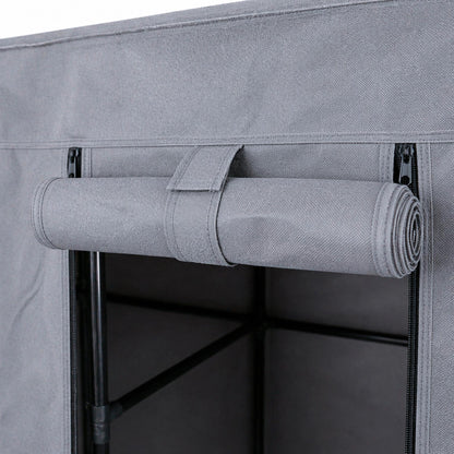 Portable Fabric Wardrobe - 130 x 45 x 167cm - Grey