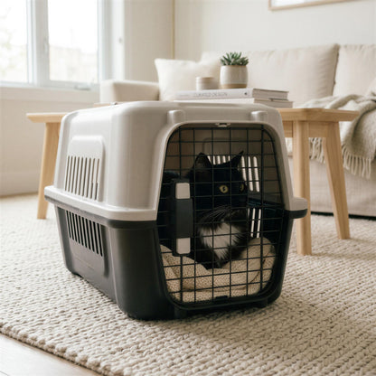 Hard-Sided Cat Carrier - Large - Grey/Black