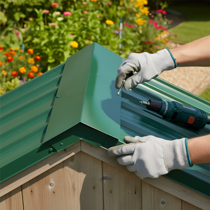 Metal Roofing Ridge Caps - 30 x 60cm - Green - Pack of 5