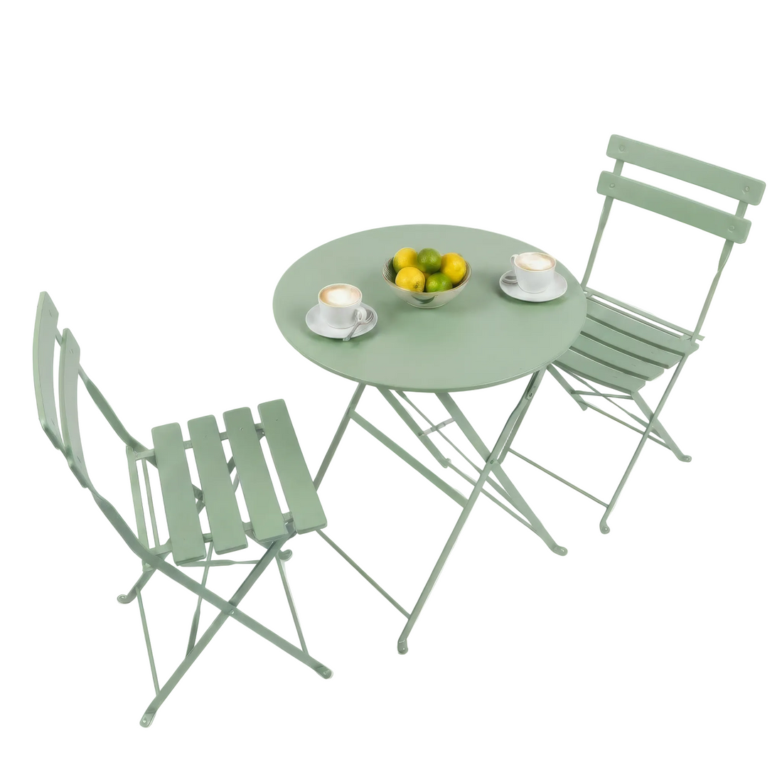 Sage Green Two-Seater Round Bistro Set