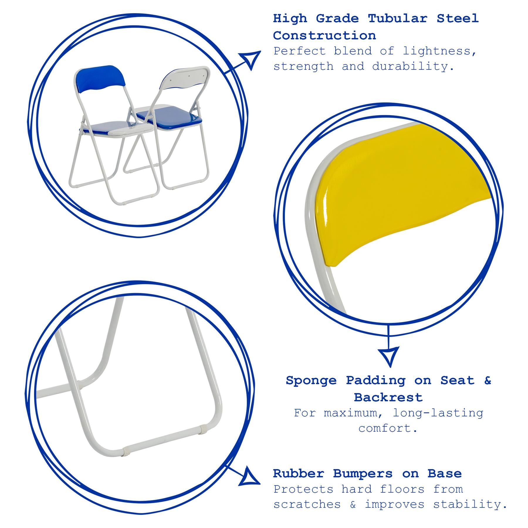 Grey Wave Grey Framed Padded Folding Chair - Pack of Six
