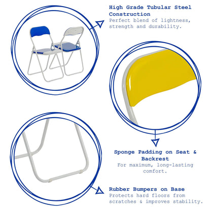 Grey Wave Grey Framed Padded Folding Chair - Pack of Six