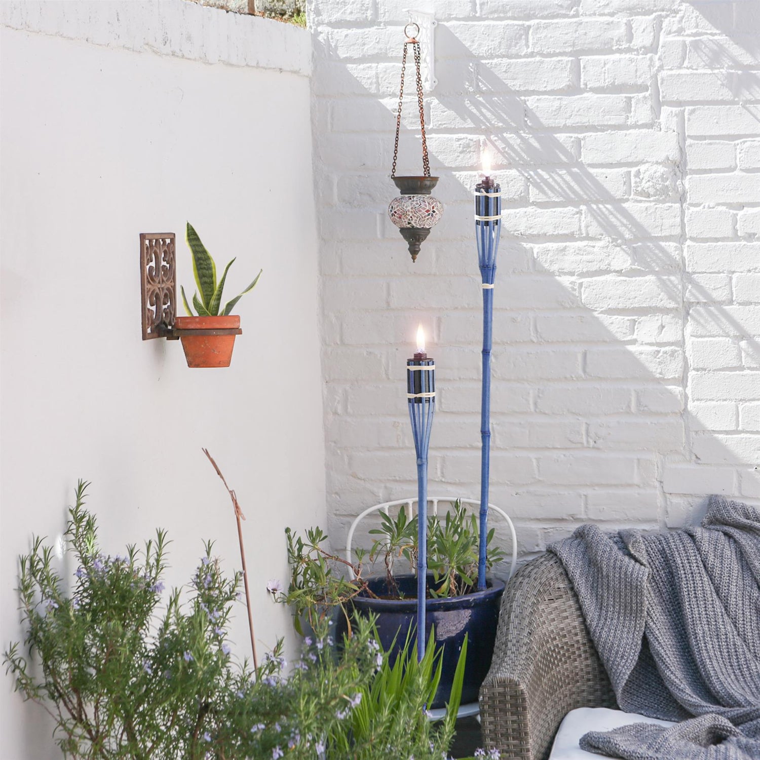 Blue Bamboo 60cm Garden Fire Torches - Pack of Six