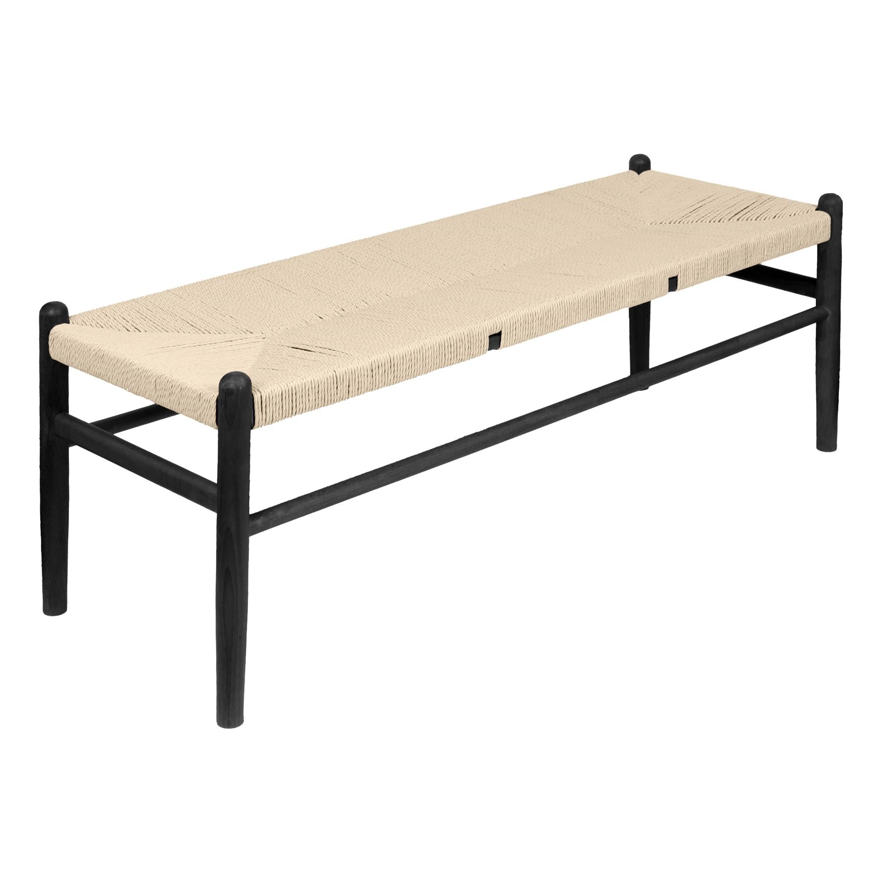 Black Wooden Wishbone Dining Bench
