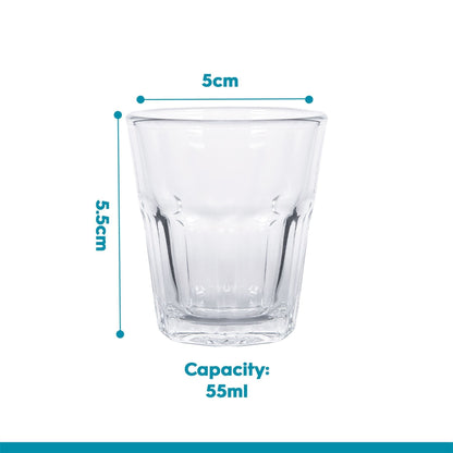 55ml Panelled Shot Glasses - Pack of Six