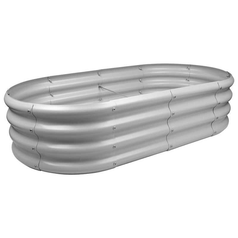 120cm x 60cm Rounded Galvanised Steel Raised Garden Bed - By Harbour Housewares