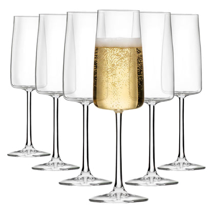 295ml Essential Crystal Champagne Flutes - Pack of 6