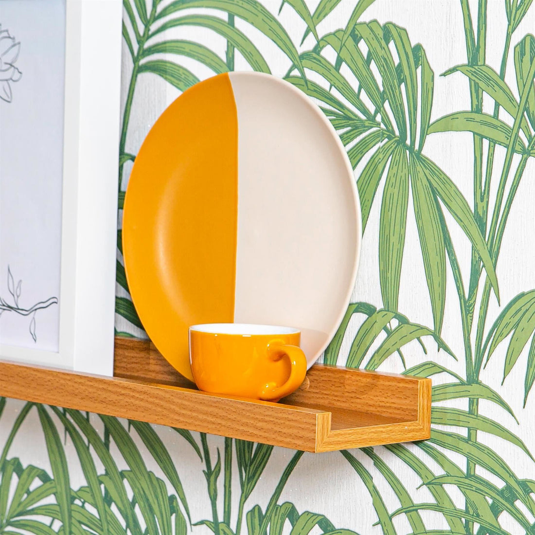 57cm Brown Floating Picture Ledge Shelf