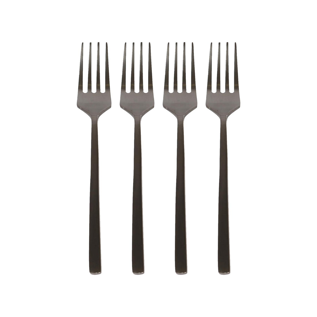 Black 15cm Stainless Steel Cake Forks - Pack of 4