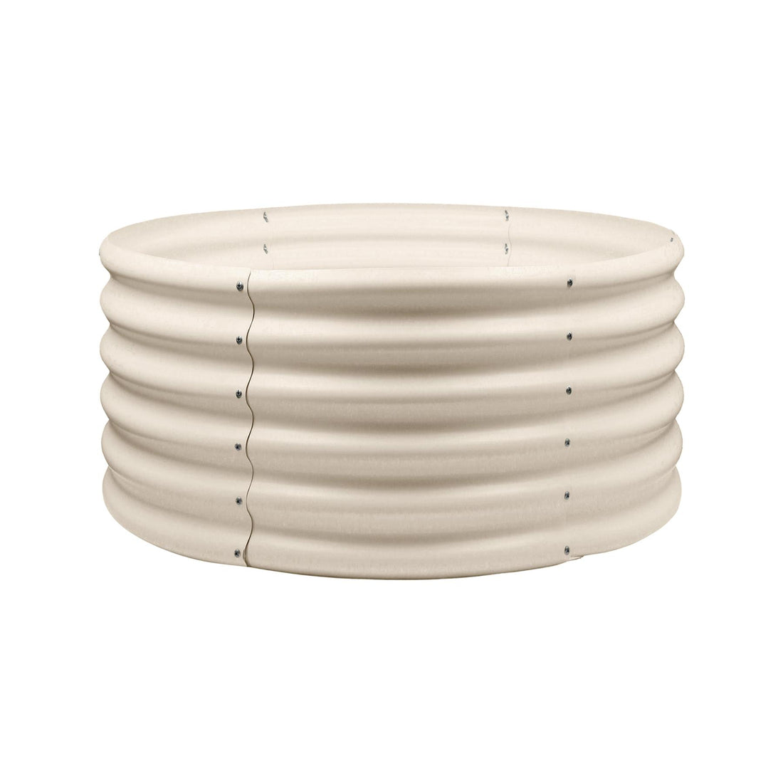 Ivory 90cm x 45cm Round Steel Raised Garden Bed