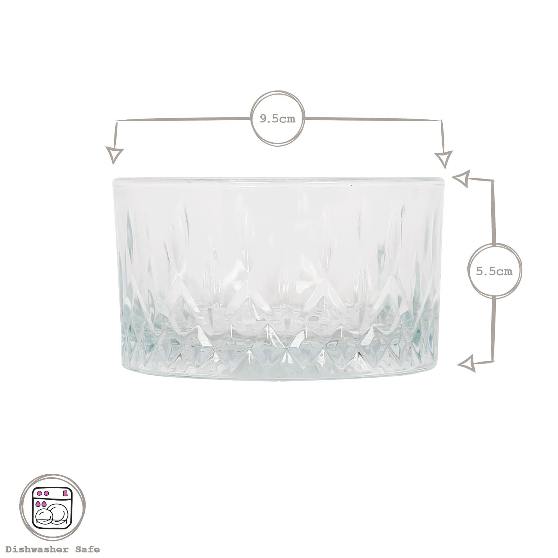 Odin Glass Snack Bowls - 9.5cm - Pack of Two