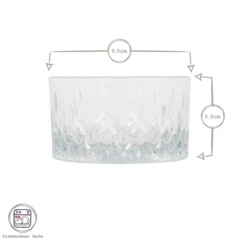 Odin Glass Snack Bowls - 9.5cm - Pack of Two - By LAV