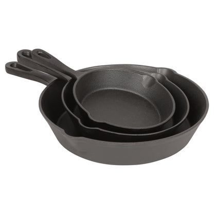 3 Piece Cast Iron Frying Pan Set - 6" | 8" | 10"