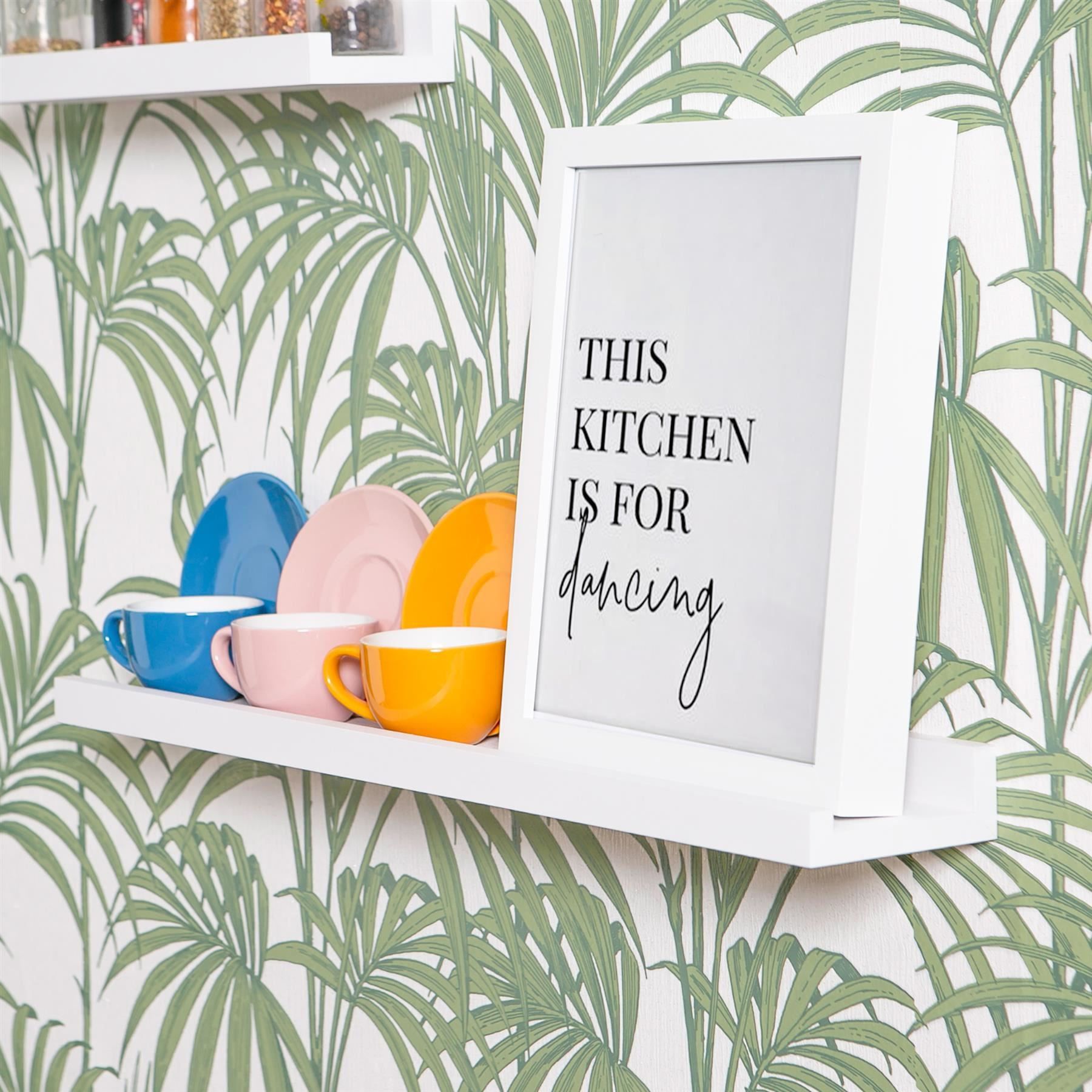 57cm White Floating Picture Ledge Shelf