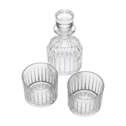 3 Piece 345ml Timeless Crystal Glass Whisky Decanter Set