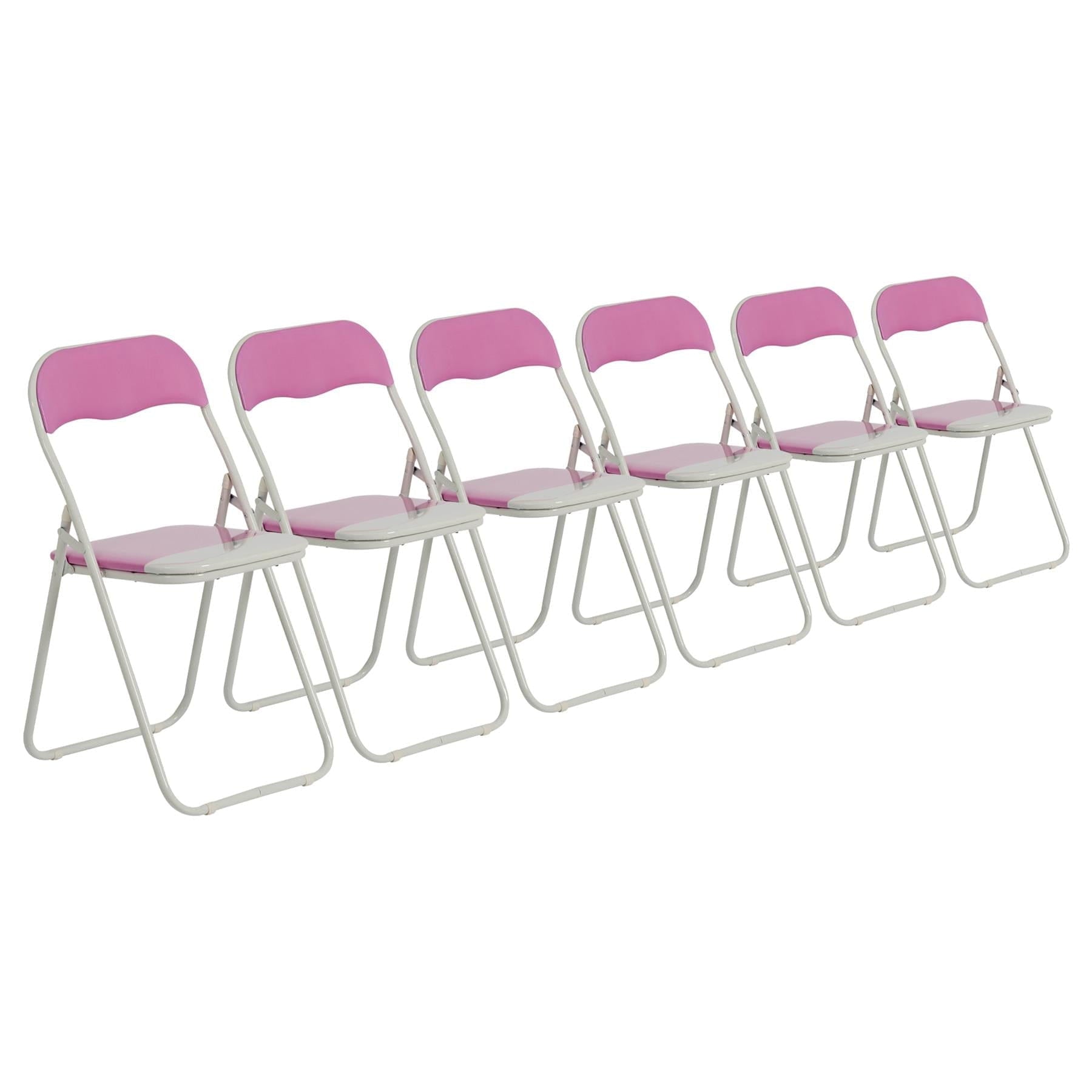 Pink Wave Padded Folding Chair - Pack of Six