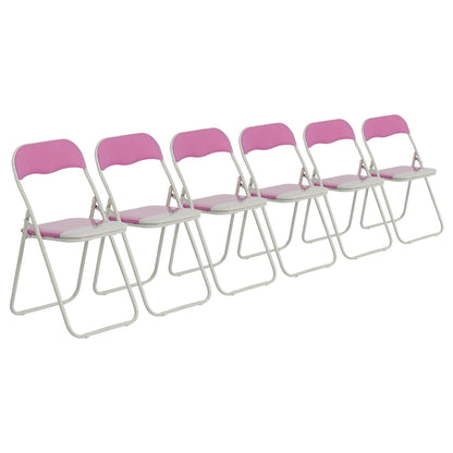 Pink Wave Padded Folding Chair - Pack of Six