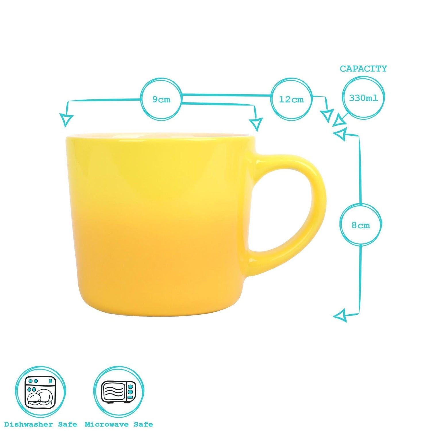 330ml Yellow New Bone China Ombre Mug