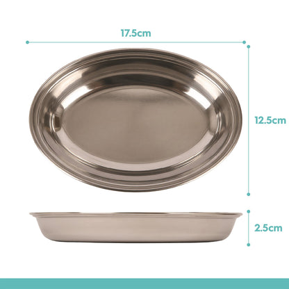 Deep Oval Stainless Steel Serving Dish - 17.5 x 12.5cm
