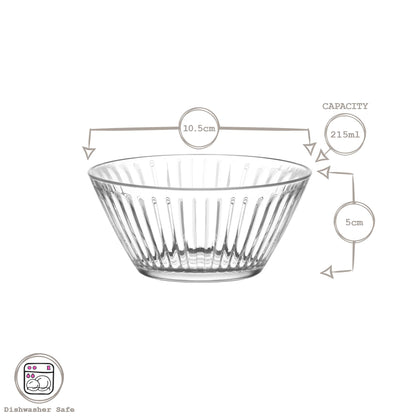 Hestia Glass Snack Bowls - 10.5cm - Pack of 6