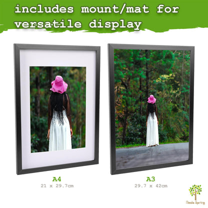 A3 (12" x 17") Photo Frames with A4 Mounts - Black - Pack of 3
