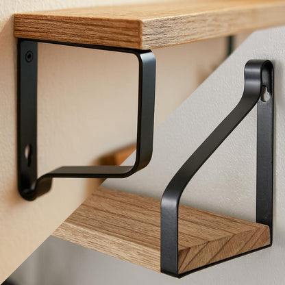 3pc Rustic Wooden Floating Shelves Set - Natural