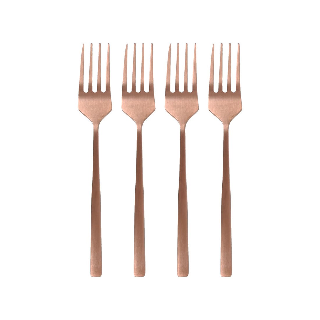Copper 15cm Stainless Steel Cake Forks - Pack of 4