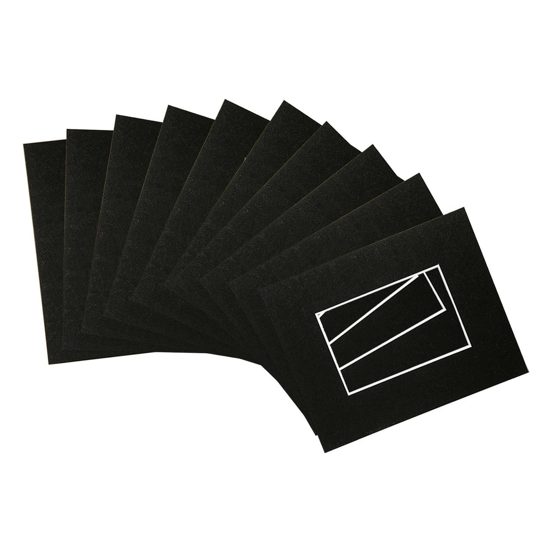 Black A4 Frame Picture Mounts for A5 (6" x 8") Image - Pack of 10