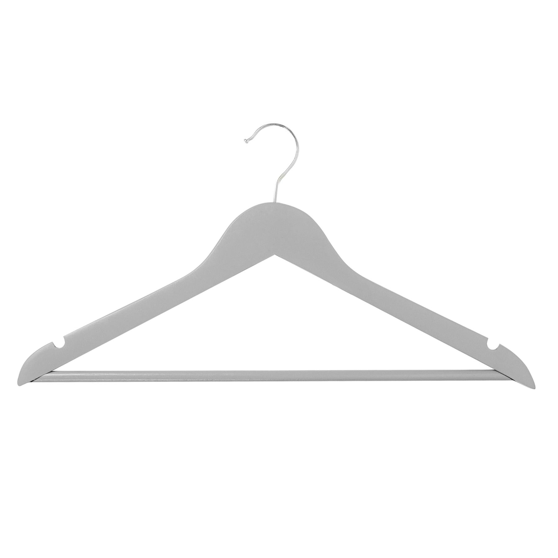 Grey Wooden Coat Hangers - Pack of 10